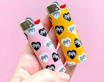 SPOOKY HEART LIGHTER (Mustard) - Spooky Doodle Club Bic Lighter