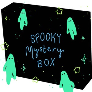 Spooky Mystery Box ~ Spooky Doodle Club Surprise: Cute Halloween Stickers, Art Prints, Earrings, and more!