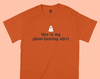 CHEMISE DE CHASSE FANTME - T-shirt fantôme d'Halloween, t-shirt graphique horreur drôle, chemise d'enquêteur paranormal gothique pour la saison effrayante