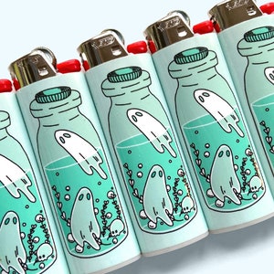 GHOUL JUICE Lighter - Spooky Ghost Lighter, Halloween Aesthetic Custom BIC Lighter, Unique Witchy Gift, Cute Horror Art Gift