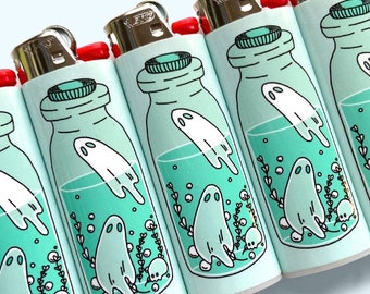 GHOUL JUICE Lighter - Spooky Ghost Lighter, Halloween Aesthetic Custom BIC Lighter, Unique Witchy Gift, Cute Horror Art Gift
