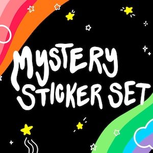 MYSTERY STICKER SET ~ Gruselige Aufkleber Grab Bag, Hexen-Halloween-Aufkleber, Überraschungs-Blind Box, Journal Sticker Überraschung