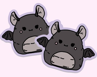 BAT SQUISHMALLOW STICKER - Cute Plushie Bat Sticker, Kawaii Halloween Stationery, Waterproof Decal Emily Squishmallow Gift