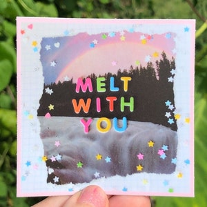 DERRETIRSE CONTIGO - Adhesivo de vinilo con diseño de collage - Spooky Doodle Club