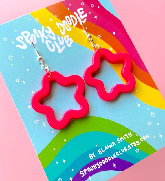 Plastic online star earrings