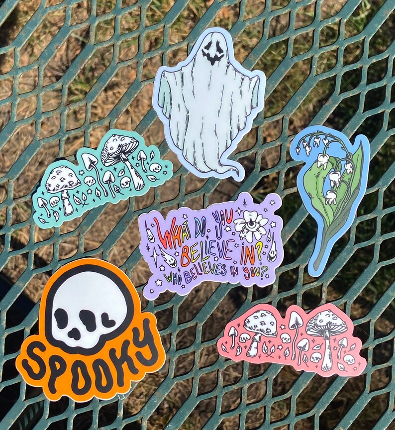MYSTERY STICKER SET ~ Spooky Sticker Grab Bag, Witch Aesthetic Halloween Stickers, Stationery Surprise Blind Box, Journal Sticker Surprise image 8