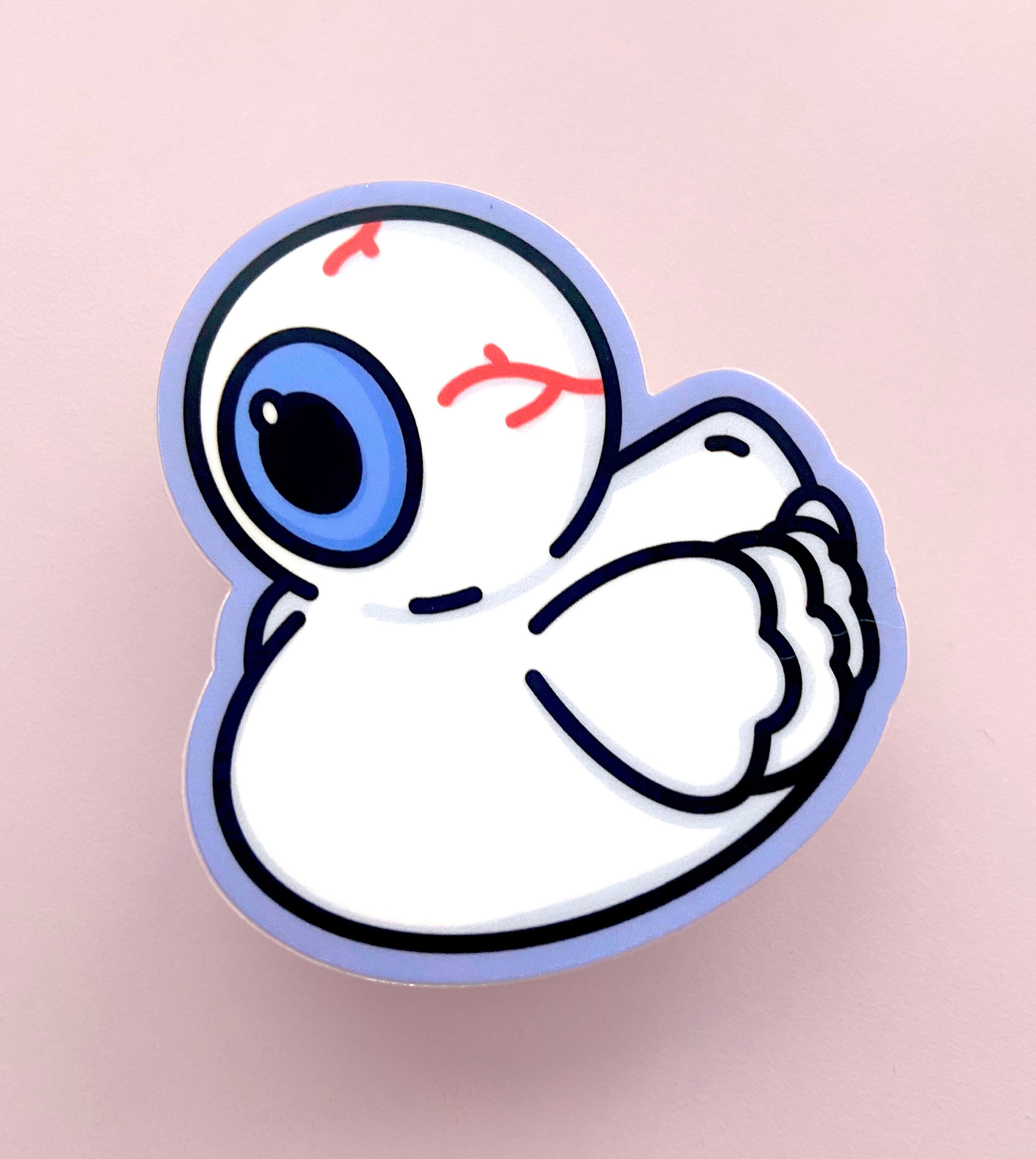 Evil Duck Sticker Eyeball Rubber Duck Sticker – Spooky Halloween Stationery, Cursed ...