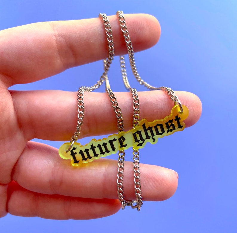 Spooky Doodle Club Acrylic Jewelry FUTURE GHOST NECKLACE