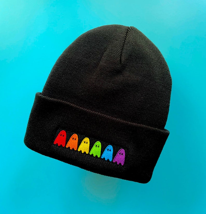 GHOST PRIDE BEANIE Spooky Doodle Club Embroidered Beanie image 1