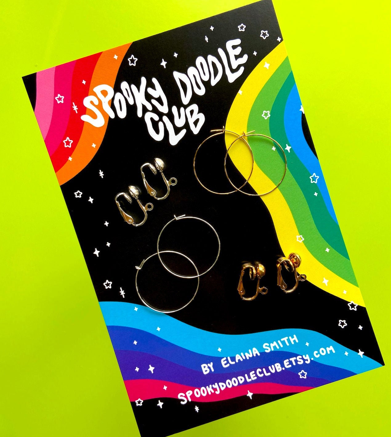 OORBELLEN AANPASSEN: ruilen voor clip-ons, stekers of ringen! ~ Spooky Doodle Club-sieraden