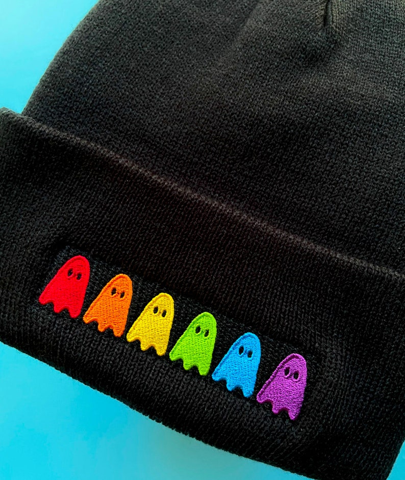 GHOST PRIDE BEANIE Spooky Doodle Club Embroidered Beanie image 3