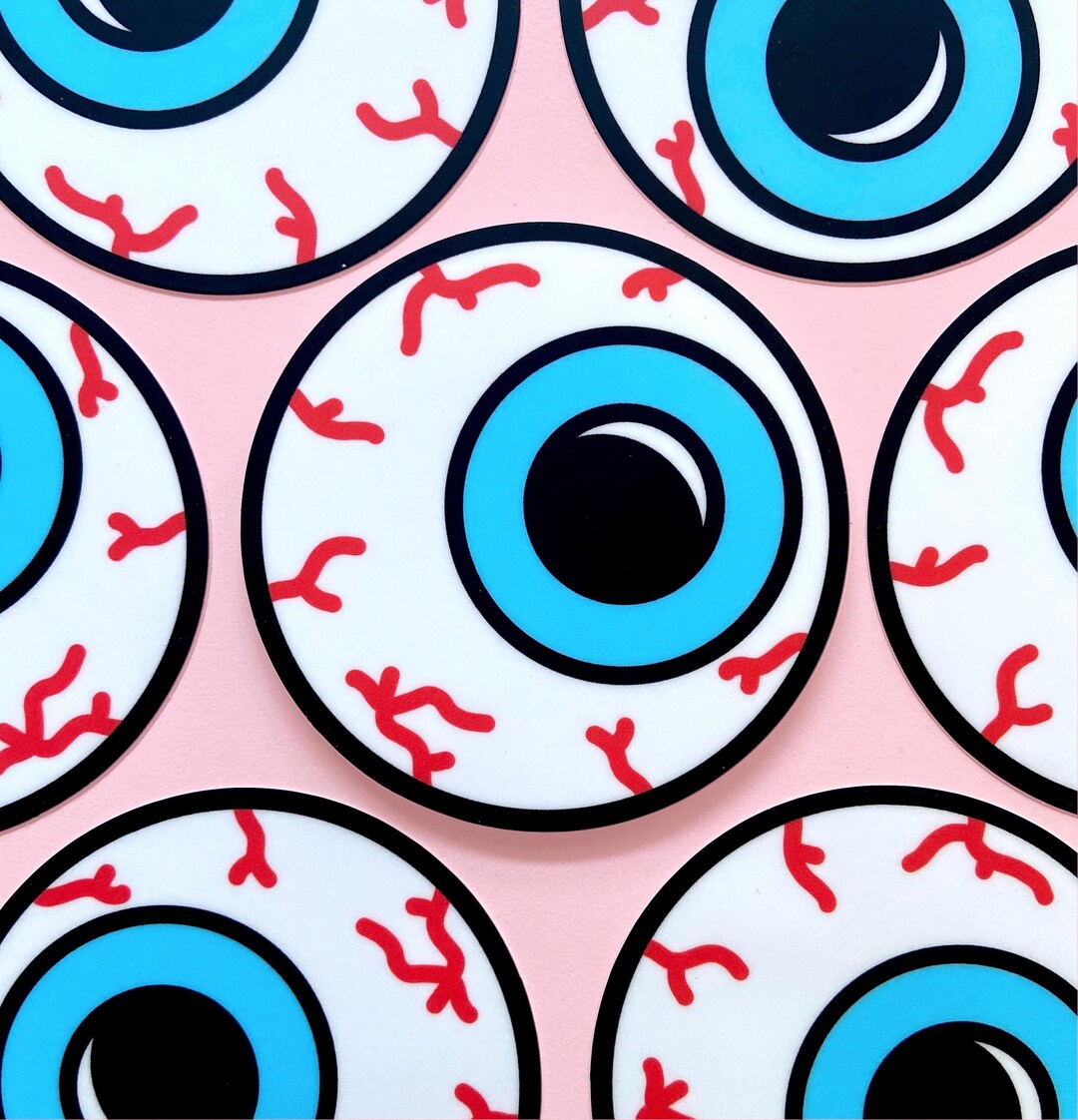 Eyeball Stickers Die-Cut Decals | Sad Sick Eyes - Pick Size | Premium Vinyl Made In USA