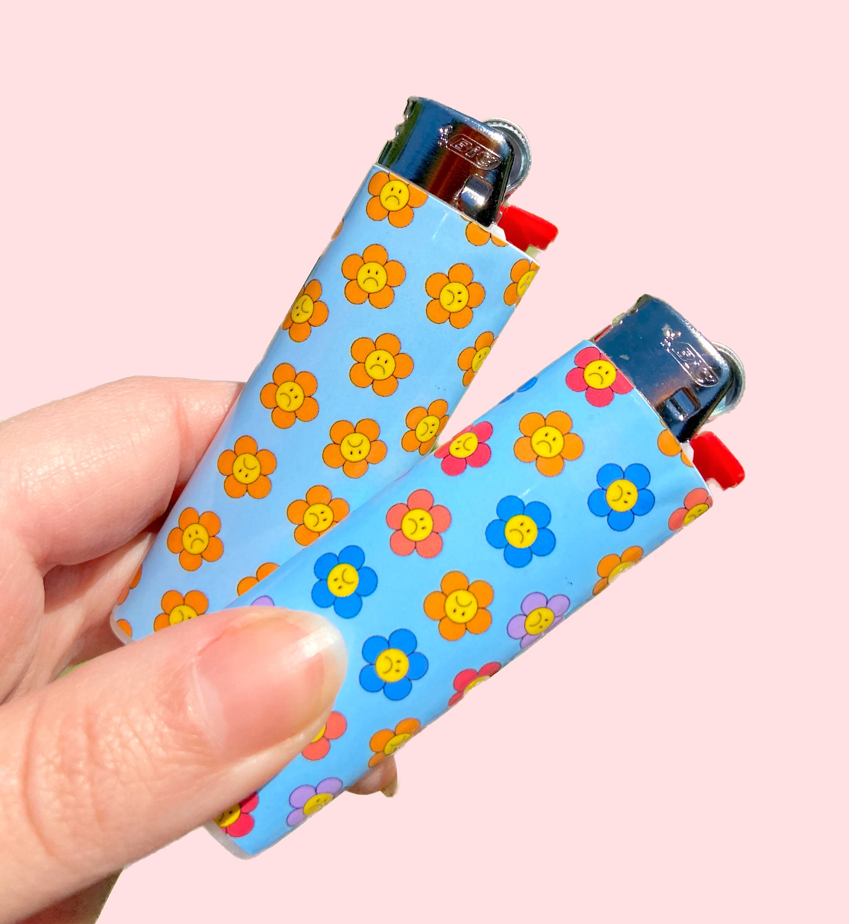 cigarette lighter burn smiley face SAD FLOWER - Lighter, Groovy Flower 90s Style Lighter, Custom Bic Artwork Trippy Aesthetic Lighter Smileys | TikTok