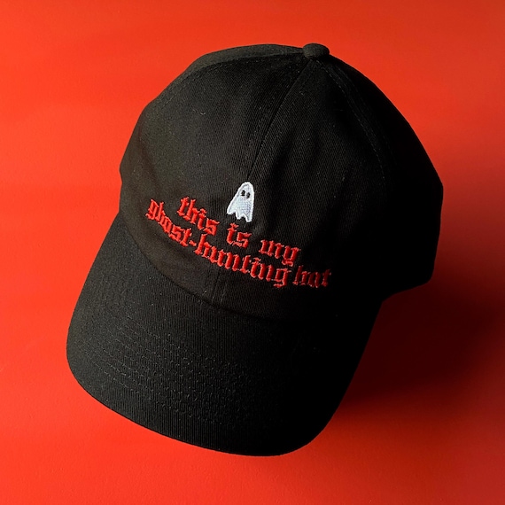 GHOST HUNTING HAT - Embroidered Ghost Hat, Spooky Baseball Cap, Embroidered Halloween Dad Hat, This Is My Ghost-Hunting Hat, Paranormal Gift