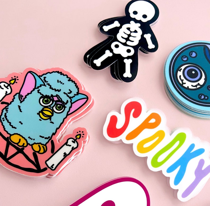 MYSTERY STICKER SET ~ Spooky Sticker Grab Bag, Witch Aesthetic Halloween Stickers, Stationery Surprise Blind Box, Journal Sticker Surprise image 2