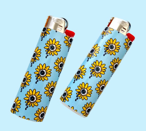 sunflower cigarette lighter CRYING SUNFLOWER LIGHTER - Floral Eyeball Bic Lighter, Creepy Cute Eye  Flower Design, Custom Art Sad Aesthetic Lighter