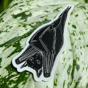 BAT STICKER - Spooky Cute Stickers, Waterproof Bat Halloween Sticker, Gothic Vampire Stationery, Creepy Horror Vinyl Decal image 3