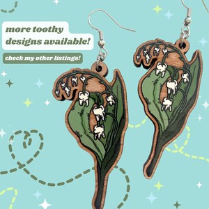 LILY TEETH STICKER Macabre Lily of the Valley Art Sticker, Vinyl Waterproof Floral Teeth Design, Creepy Tooth Plant Stationery image 10