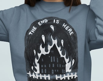 I KNOW THE END Sweatshirt - Phoebe Bridgers Skeleton Sweatshirt, The End is Here Merch, Haunted House Halloween Ghost Sweatshirt
