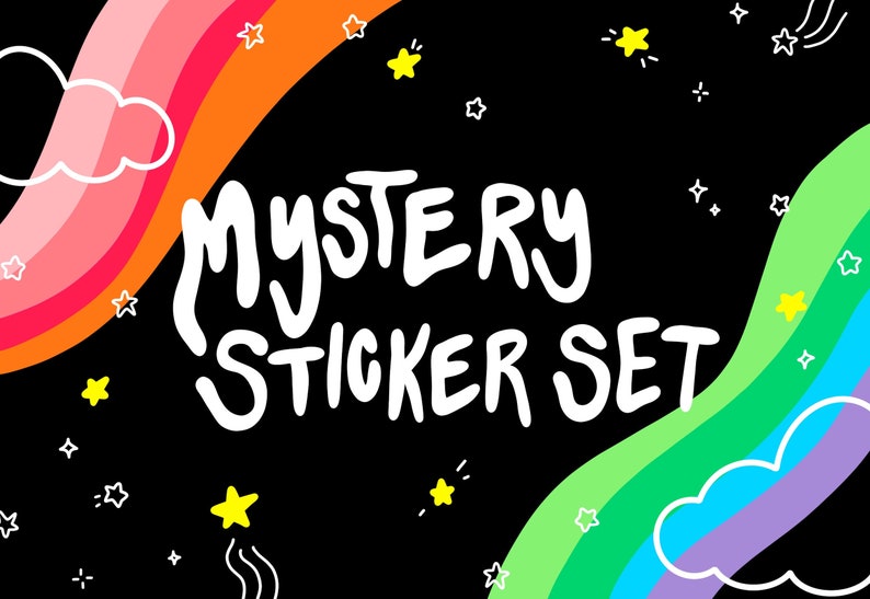 MYSTERY STICKER SET ~ Spooky Sticker Grab Bag, Witch Aesthetic Halloween Stickers, Stationery Surprise Blind Box, Journal Sticker Surprise image 1