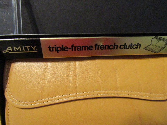 Vintage Amity Triple Frame Woman's Clutch/Leather… - image 4