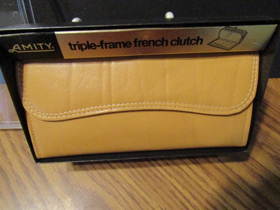 Vintage Amity Triple Frame Woman's Clutch/Leather… - image 3