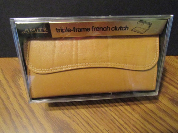 Vintage Amity Triple Frame Woman's Clutch/Leather… - image 1