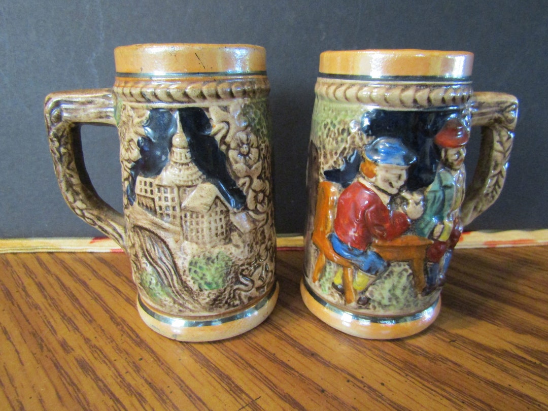 Mini Beer Steins Set of 2 Lego/japan Decorative Stein Etsy
