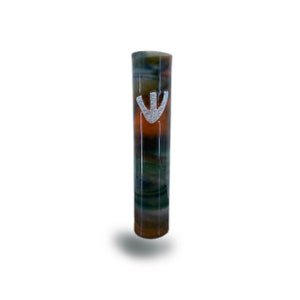 Fused Glass Mezuzah case jewish wedding gift by Gensler Judiaca