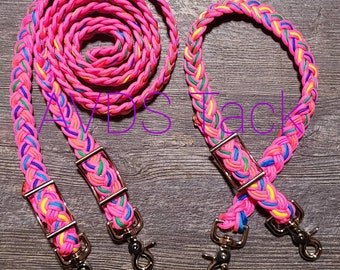 Bubble Gum Reins & Wither Strap Set