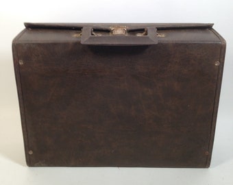 Brown Cassette Tape Case Briefcase Style BMI Manufacturing MADE in the USA 0424