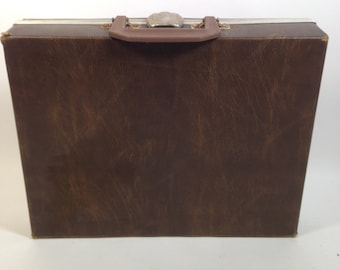 Brown Cassette Tape Case Briefcase Style Service Manufacturing MADE in the USA 0424