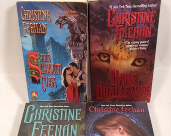 4 Christine Feehan Fantasy Science Fiction Books Dark Fire & More 0923