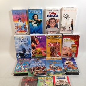 15 Children and Family Movies on VHS Tape, All Dogs Go to Heaven, Swiss ...