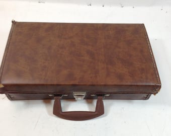 Brown Cassette Tape Case Briefcase Style Service Merchandise MADE in the USA