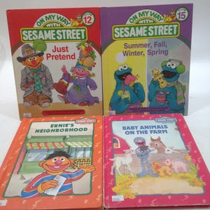 4 Sesame Street Children's Books, Ernie's Neighborhood & 3 more! 1124