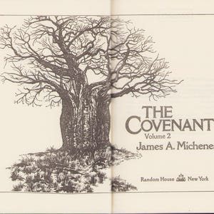Vintage Book: The Covenant, Vol 2,  by James Michener, 1980 0625