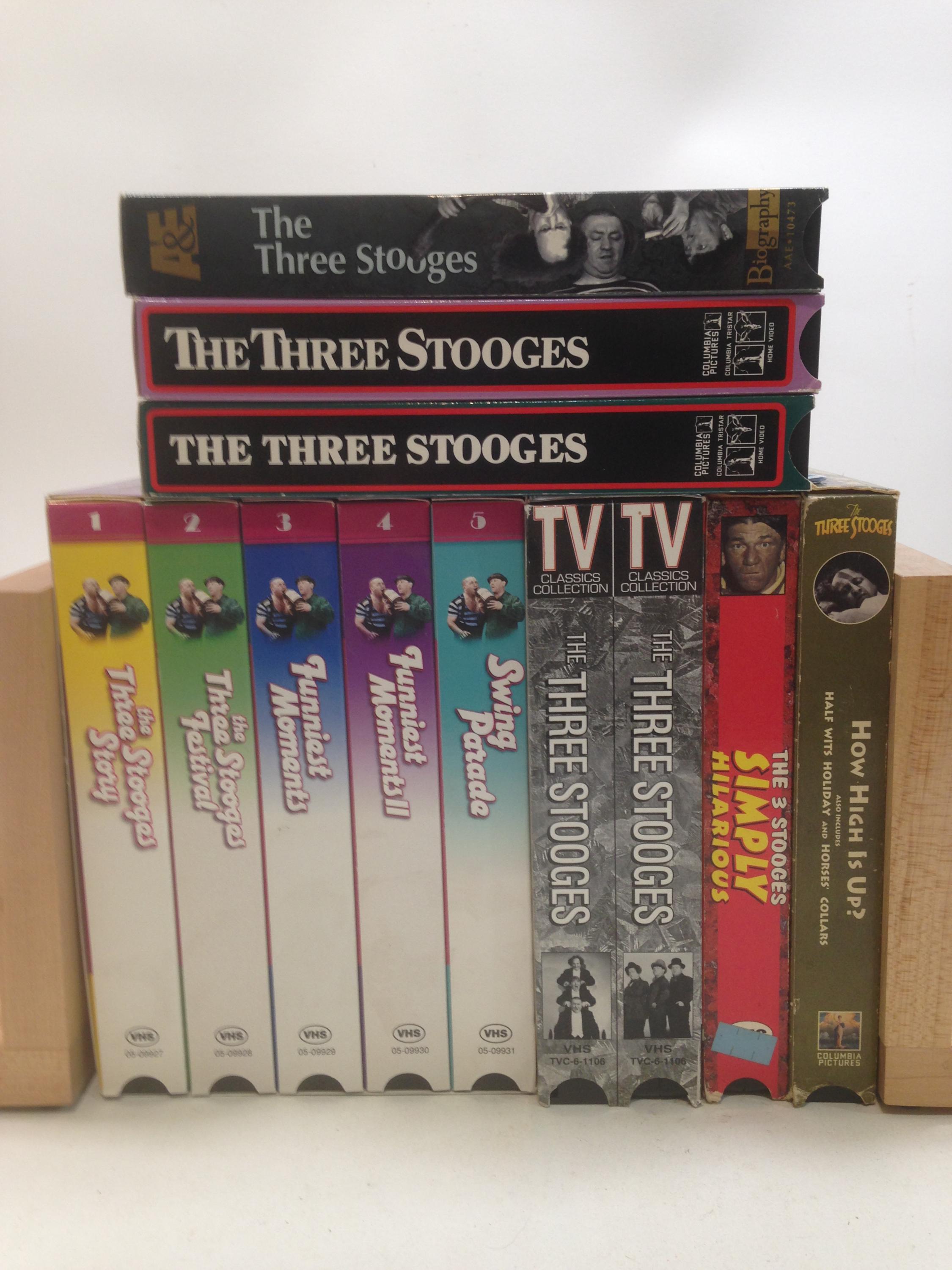 The Three Stooges on VHS Tapes, 5 Singles and 2 Box Sets