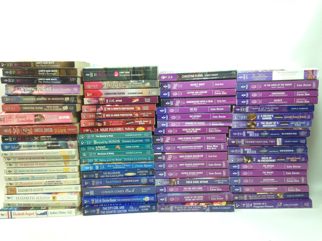Huge Book Lot of 73 Romance Books, Many Themes and Popular Authors ...