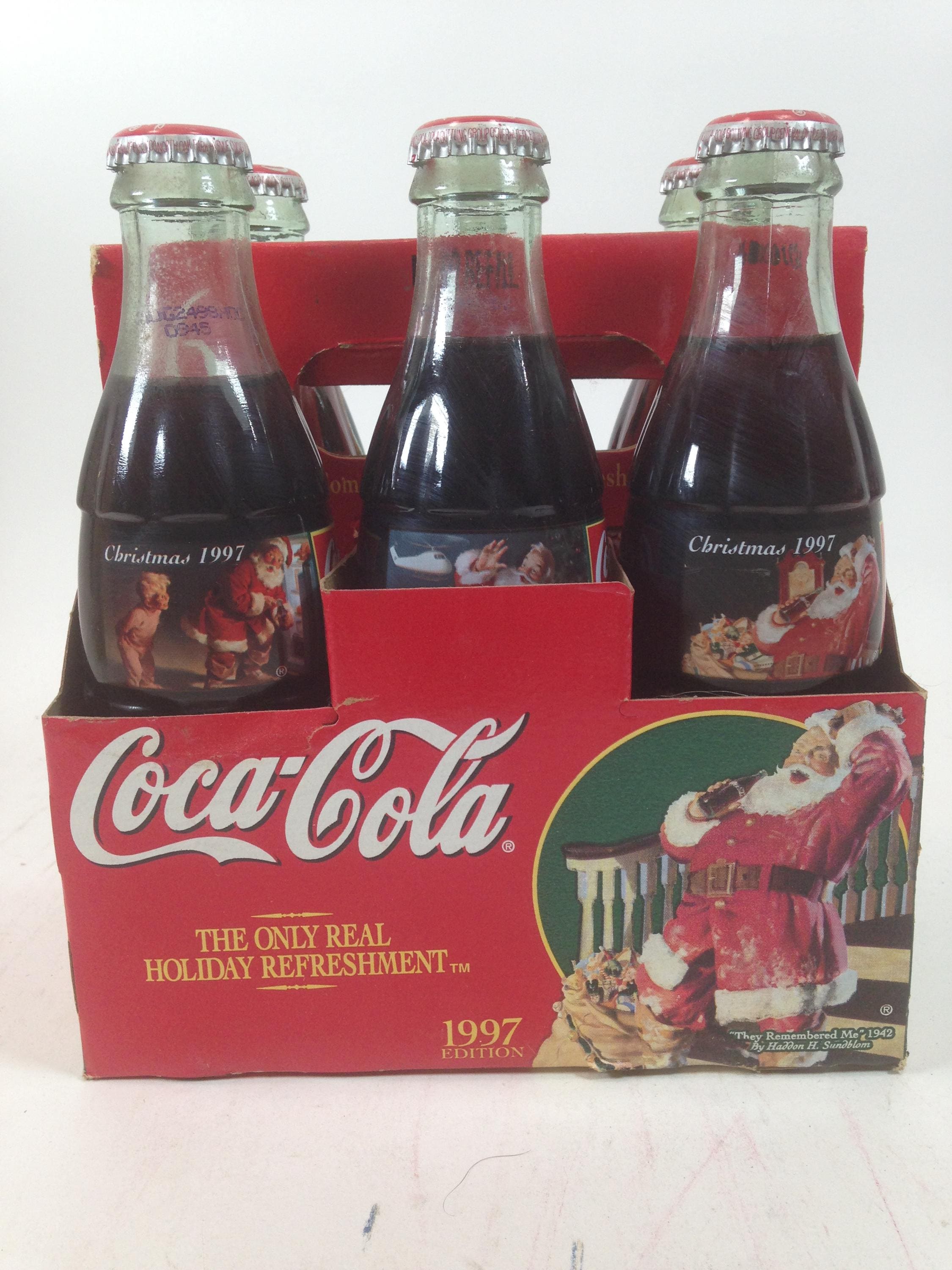 1997 Christmas Coca-cola Commemorative Bottles 4 Different Designs