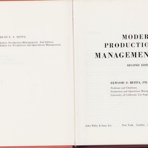 Vintage Book: Modern Production Management, 2nd Edition, Elwood Buffa, 1965 0825