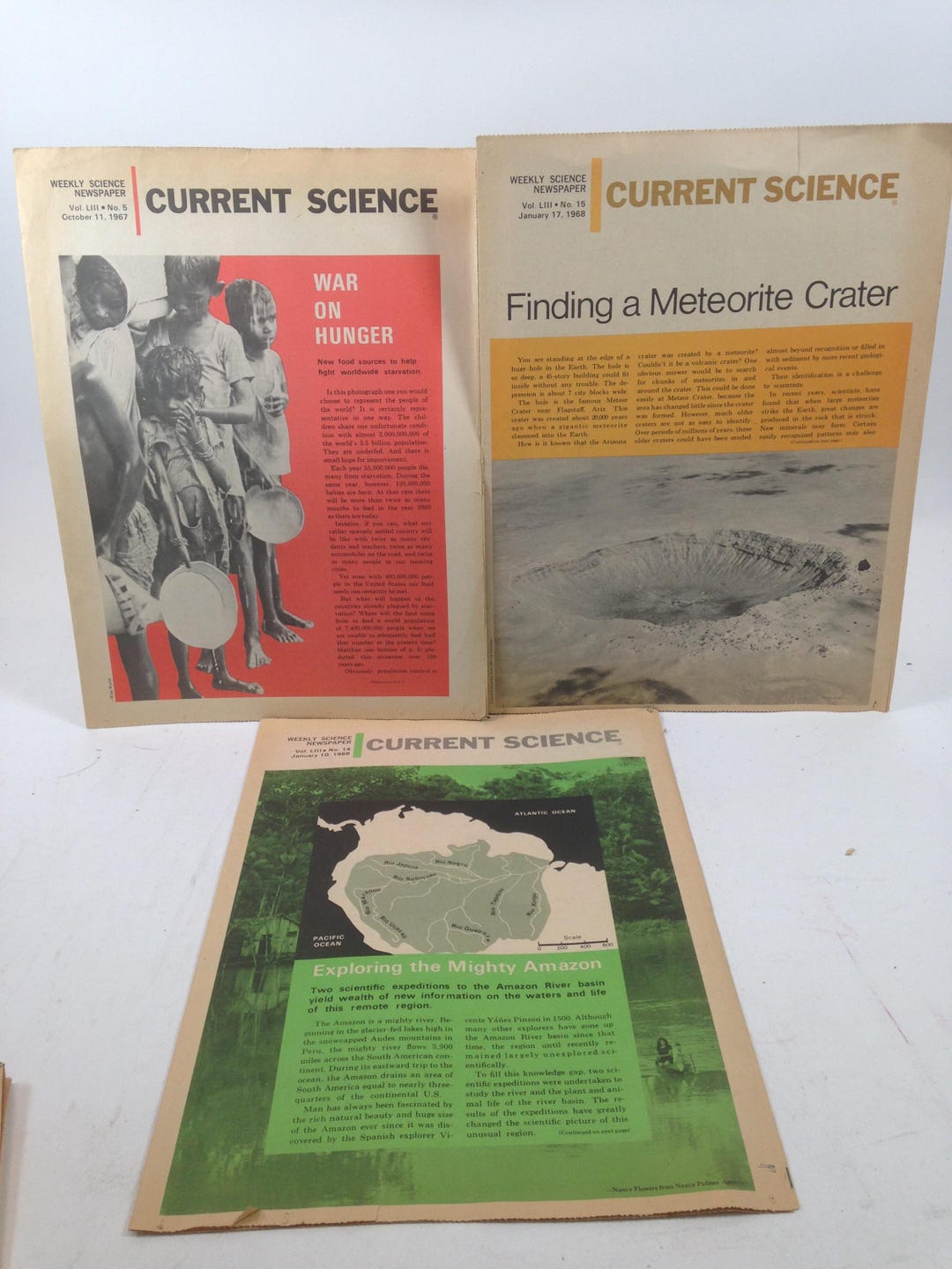 Current Science: Weekly Science Newspaper, 3 Issues From 1967 & 1968 ...
