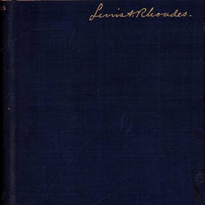 May include: A vintage book cover with the title "MARIA STUART" in gold lettering. The author's name, "Lewis A. Rhoades," is also in gold script. The cover is a deep navy blue with a textured appearance, suggesting an older publication.