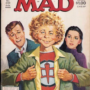 MAD Magazine 1982 July MAGAZINE issue 232 featuring a classic parody cover of The Greatest American Hero with Alfred E. Neuman.