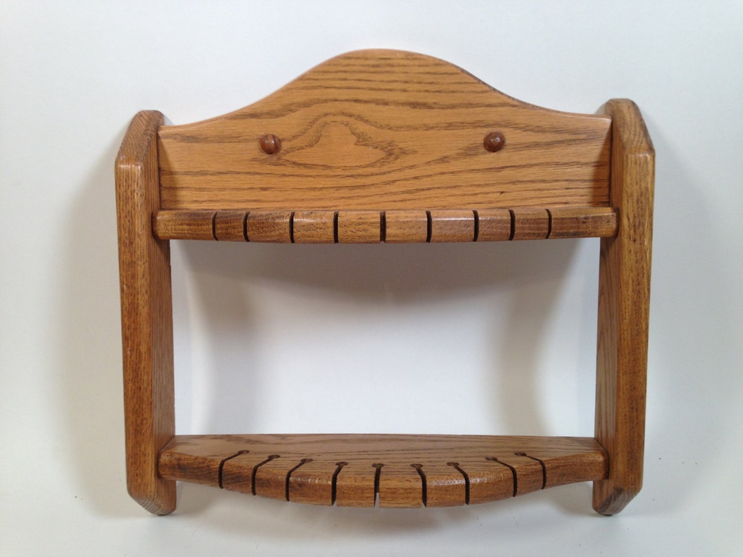 Wooden Spoon Rack Primitive Solid Oak Amish Handmad Etsy