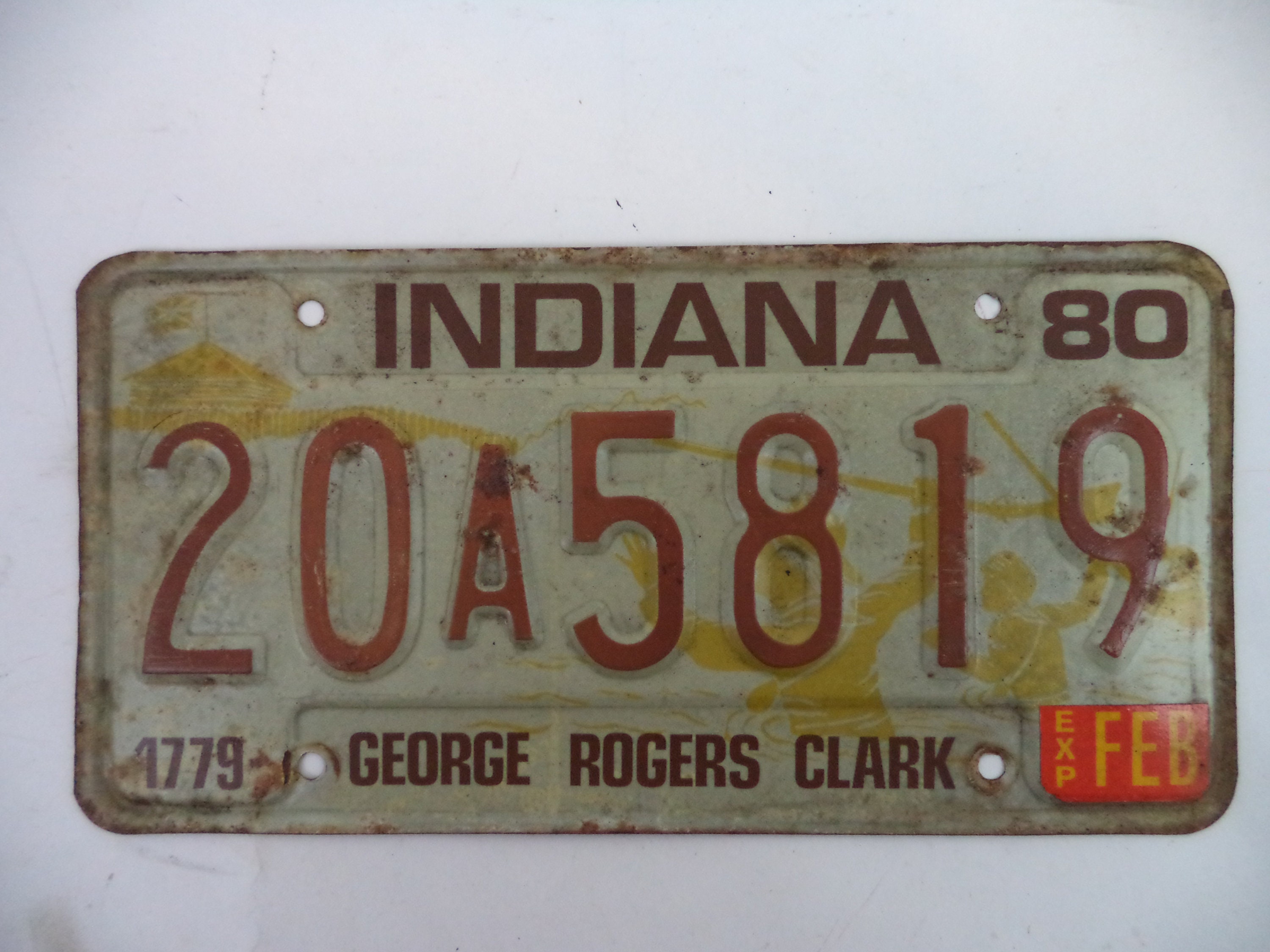 Vintage Indiana License Plate 1980 Car 20a5819 George Rogers Etsy