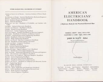 Vintage Book: American Electrician's Handbook by John H. Watt, 9th Edition, 1970 0925