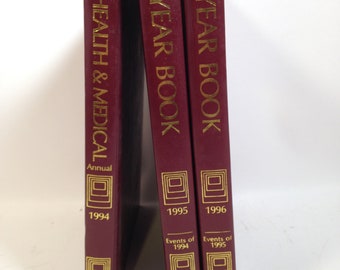 World Book Year Book 1995 and 1996 plus Health & Medical Annual 1994 1123
