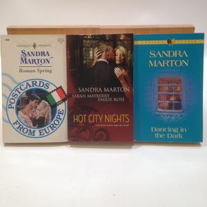 3 livres d'amour de Sandra Marton, Dancing in the Dark, Hot City Nights & Postcards from Europe 0924