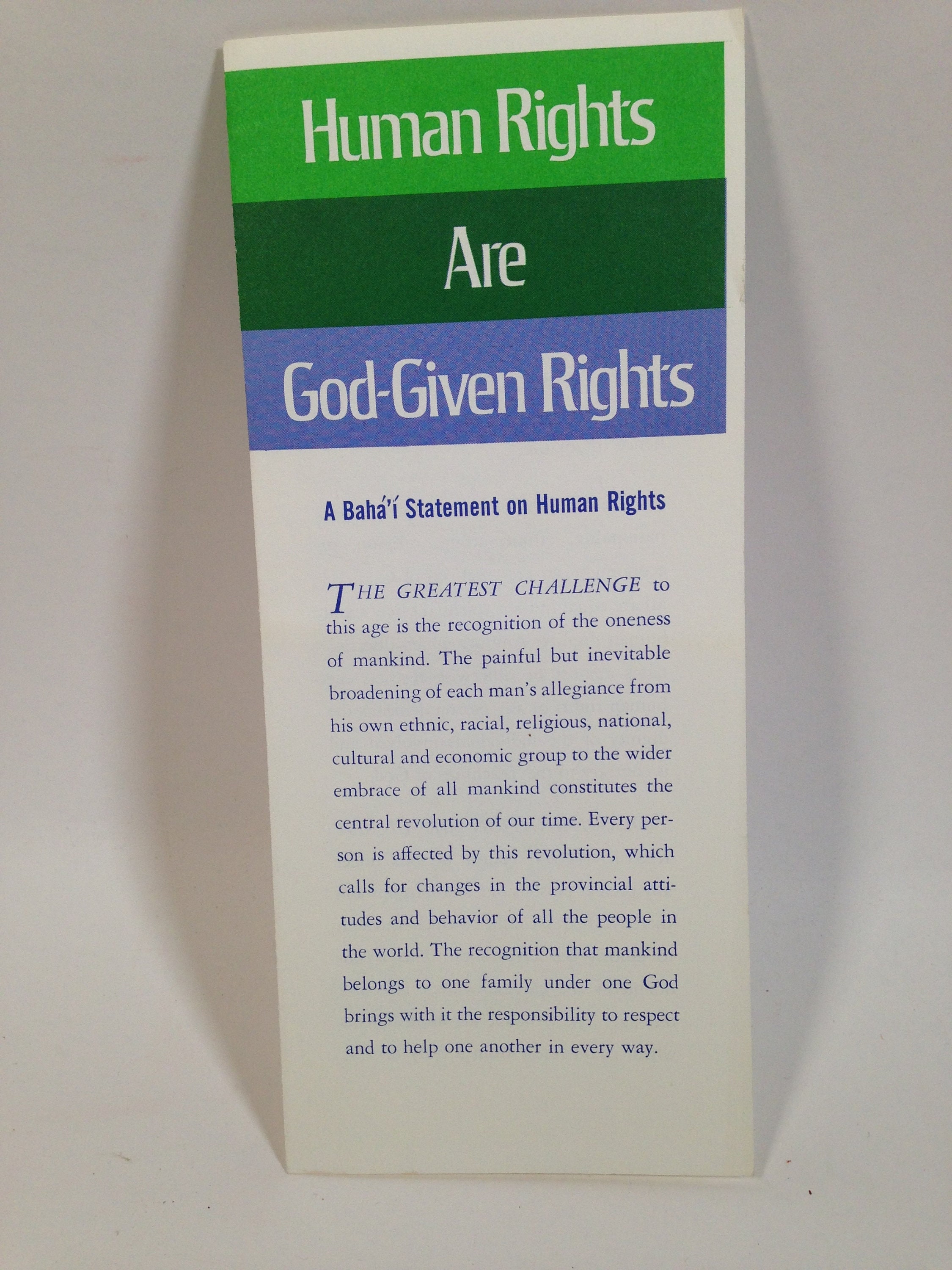 Human Rights Are Godgiven Rights Brochure Baha'i Faith Etsy